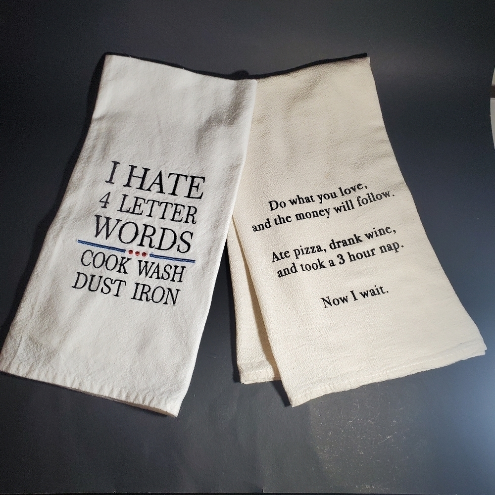 Set of Novelty Dish Towels Funny Dish Cloths | Tea Towels NWOT